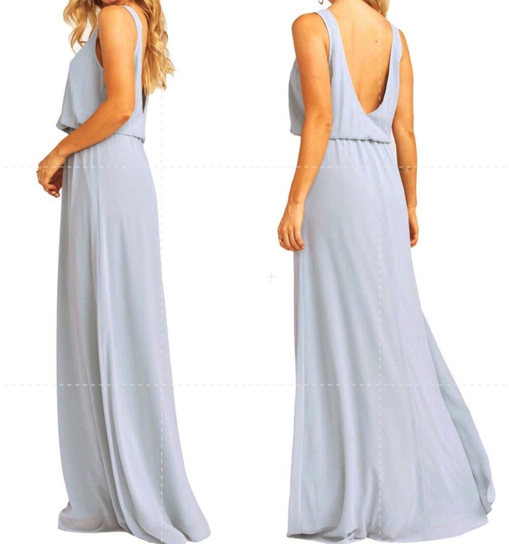 Show Me Your MuMu Kendall Maxi Dress M Blue NWOT